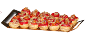 PROFITEROLES DE CHISTORRA CON PIMIENTO DEL PIQUILLO Salados